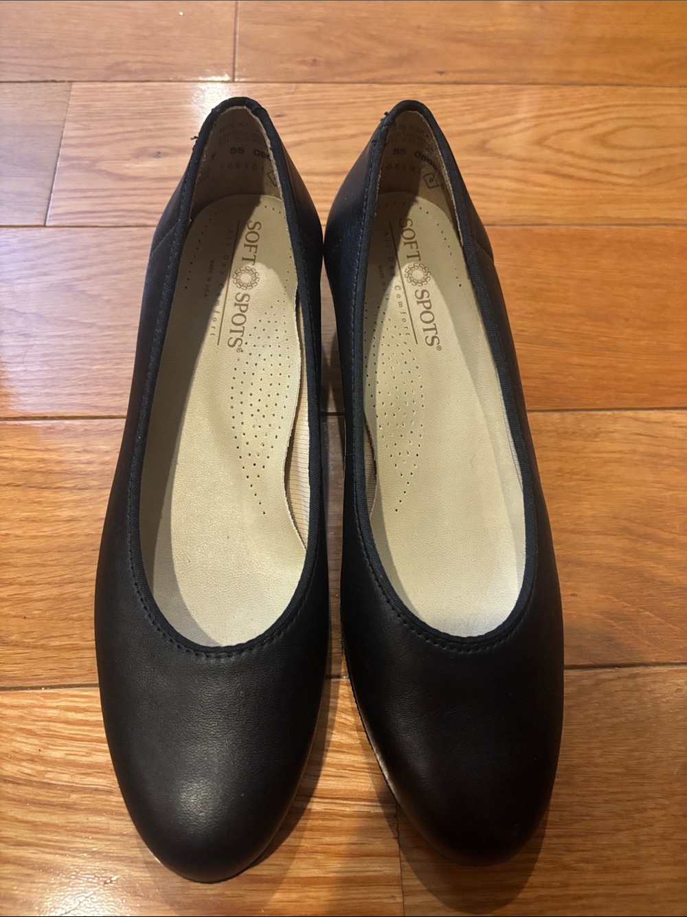 Softspots Black Slip-On Comfort Ballet Flats